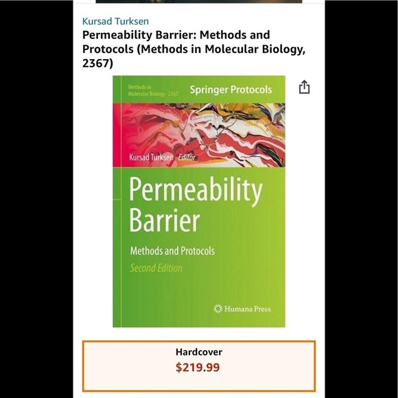 Permeability Barrier: Methods and Protocols - Picture 1 of 3